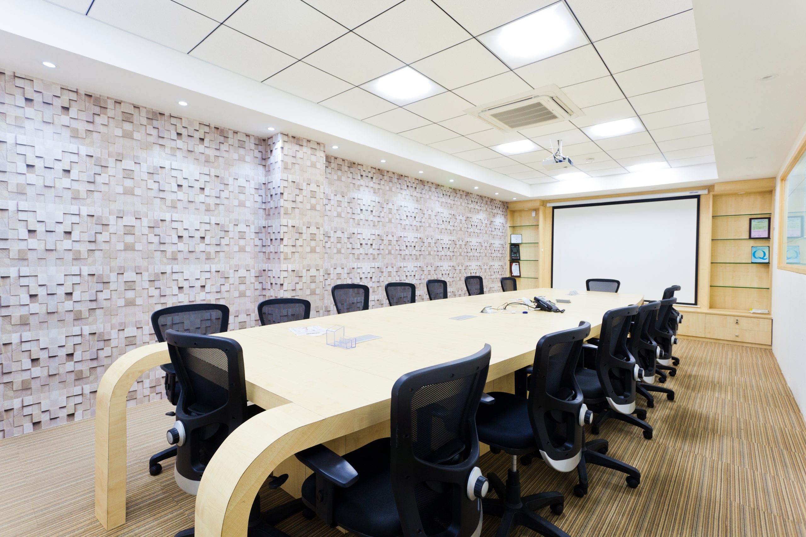 modern office interior design trends in Bangalore with smart workspace and lighting